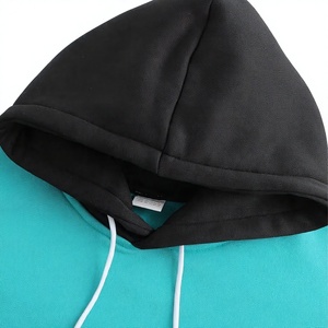 Men's Color Blocking Hooded Sweatshirt Regular Fit Casual Autumn Knitted Polyester Long Sleeve Blue <b>Black</b> Gray 2027 - Product Image 3