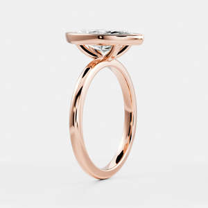 Anillo solitario de oro macizo de 14 quilates con diamante de corte marquesa cultivado en laboratorio, joyería fina de alta calidad, certificado IGI, anillo de compromiso para mujer - Product Image 3