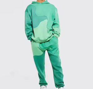 Survêtement décontracté à capuche pour homme, couleur unie, manches longues, taille élastique, 100 % coton respirant, coupe régulière, idéal pour l'automne - Product Image 2