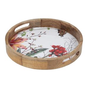 BLATANT EXPORTS Premium Custom Walnut Wood Serving Tray Set Natural Lightweight <b>Coffee</b> Refreshment Tray Metal Handles Model - Product Image 5