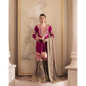 เสื้อปักลาย Georgette ที่มีสีชมพู - Product Image 1