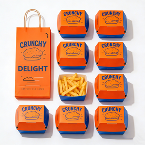 Cajas de Cartón para Alimentos para Llevar, Biodegradables, Ecológicas, Personalizadas para Alitas de Pollo y Hamburguesas - Product Image 1