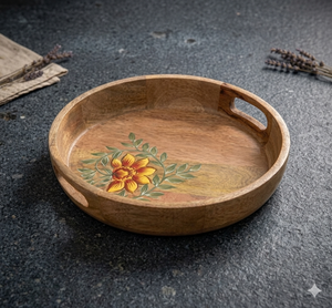 Serve Board Live Edge Tabla de cortar de madera de mango duro con bandeja de borde - Product Image 1