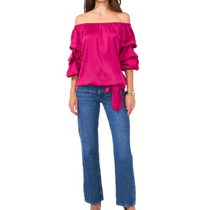 Camiseta de Lona Suave y Ecológica para Mujer, Estilo Casual con Hombros Descubiertos, Estampado Personalizado, Ropa de Moda Urbana - Product Image 2