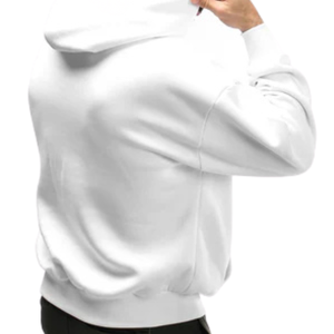 Sweat à capuche unisexe blanc Signature, sweat-shirt décontracté haut de gamme, haut à capuche en polaire confortable et ample pour le streetwear - Product Image 5
