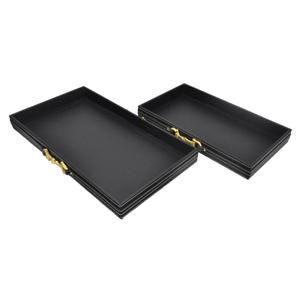 Black Color Leather <b>Tray</b> For Serving Tea Snacks Restaurant Supplies Luxury <b>Breakfast</b> <b>Trays</b> Food Grade Decorative <b>Trays</b> Hot Sell - Product Image 3