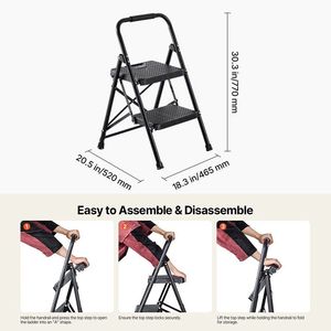 Multi-Use Folding <b>Step</b> Stool <b>for</b> <b>Kitchen</b> Household or Office Use - Product Image 3