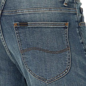 Jean en denim délavé coupe slim à jambe droite pour homme, taille mi-haute, décontracté, en coton bleu, idéal pour le printemps - Product Image 6