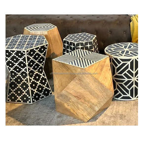 Taburete con incrustaciones de hueso, alta calidad, Color blanco, diseño personalizado y pulido - Product Image 2