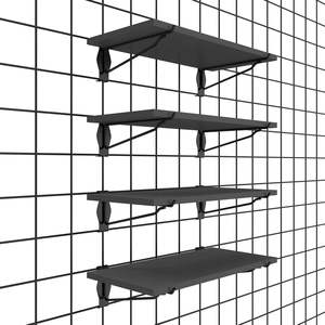 HUHOLE Paquete de 4 Estantes de Exhibición de Madera Negros de 16"x 8" para Pared - Product Image 1