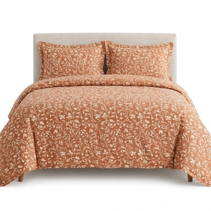 Parure de lit d'hôtel imperméable en lin pur naturel, vente en gros, 5 pièces : 1 housse de couette, 1 drap plat, 1 drap-housse, 2 taies d'oreiller, 100% lin - Product Image 1
