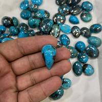 Cabochons en turquoise naturelle en vrac, pierres précieuses bleues polies, écologiques, formes variées avec certificat, pour la fabrication de bijoux
