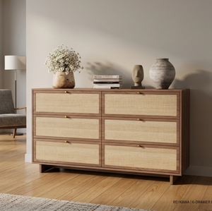 Viona Teak Solid Wood Minimalist Dresser with <b>6</b> <b>Drawers</b> Eco-Friendly & Durable Storage for Bedroom Living Room or Warehouse - Product Image 2