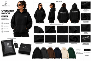 Sweat à capuche noir surdimensionné pour femme avec impression personnalisée sur le devant, en molleton, coupe classique, pour l'automne - Product Image 2