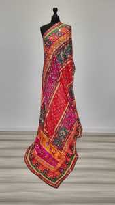 Embroidered Traditional Mirror Work Scarf | Scarves <b>shawls</b> & hijab Boho <b>Women</b>’s Wedding <b>Shawls</b> Mirror Work Custom Colors Set's - Product Image 3