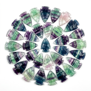 Pointes de flèche en pierre naturelle, cristal de fluorite arc-en-ciel, pointes de flèche de jaspe fantaisie, pierres précieuses, vente en gros de cristaux - Product Image 5