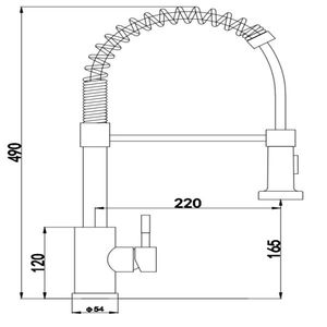 Rubinetto da cucina industriale a 1 maniglia, 1 foro, 3 fori, stile rustico, per camper, lavanderia, utility, RV, con doccetta estraibile a B per ambienti umidi - Product Image 2