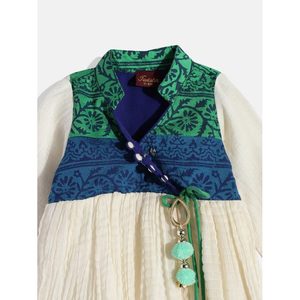 Kurti indien imprimé numériquement pour garçons, pour mariage et occasions spéciales, manches longues, bleu, polyester - Product Image 2