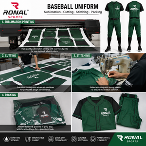 Uniforme de Béisbol Unisex RONAL SPORTS Verde y Negro de Manga Corta, Transpirable, con Cierre de Hebilla, Corte Holgado, para Todas las Temporadas - Product Image 5