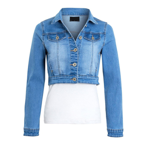 Veste en jean de qualité supérieure, longueur standard, doublure en coton, imprimé noir, couleur unie, coupe décontractée, manches longues, séchage rapide, respirante - Product Image 4