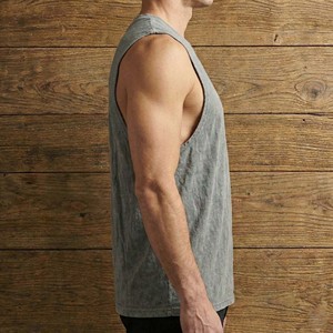 Men's 300gsm Heavyweight Muscle Tank Top Vintage Washed Oversized Boxy Sleeveless Tee Blank Heavyweight Vintage Wash Tank Top - Product Image 4