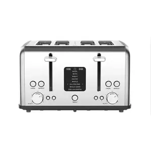 Chuyên Nghiệp Độc Đáo Thép Không Gỉ Pop Up Bánh Sandwich Bánh Mì Nướng Bánh Mì Maker Tự Động Thương Mại 4 Lát Máy Nướng Bánh Mì