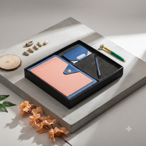 Ensemble cadeau de luxe Aurelux : agenda exécutif bicolore, porte-cartes, coffret cadeau d'entreprise haut de gamme, planificateur de bureau, boîte cadeau en jute - Product Image 6
