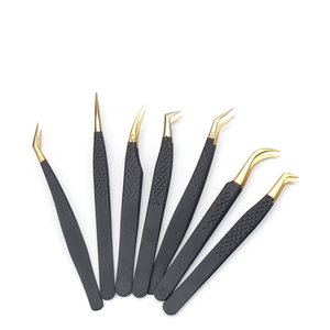 Pinzas antiestáticas de acero inoxidable para pestañas, suministros para extensión de pestañas, pinzas de precisión industrial para cejas, mayoristas - Product Image 1