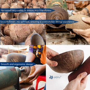 ชามมะพร้าวขัดเงาแบบดั้งเดิม ทำด้วยมือ ขนาด 150 มล. ลายไม้ธรรมชาติ ทนทาน ใช้ซ้ำได้ สำหรับใส่สลัด เป็นมิตรกับสิ่งแวดล้อม ทางเลือกสีเขียว - Product Image 6