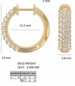 Pendientes de aro de diamantes de lujo para novias, joyería nupcial para mujeres, joyería de fiesta al mejor precio por exportador. - Product Image 3
