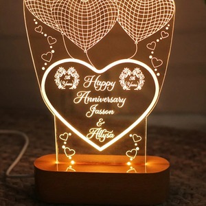 Most Selling Personalized 3D Illusion <b>LED</b> Lamp Special for Anniversary Custom Acrylic Night <b>Light</b> Romantic Gift for Husband Wife - Product Image 4