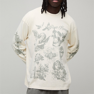 <b>Custom</b> Screen Printed Men's Sweatshirt Personalized Long Sleeve Streetwear OEM Casual Wear <b>Custom</b> Design Apparel Top Clothing - Product Image 1