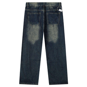 Wholesale Custom Straight Denim 100% Cotton Breathable Winter <b>Mens</b> Casual Jeans Vintage Dark Wash Heavyweight Durable Workwear - Product Image 2