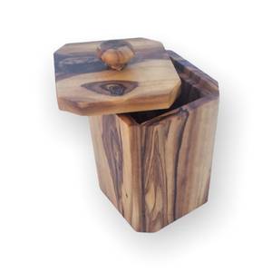 Wooden Salt Jar Multipurpose Wooden <b>Kitchen</b> <b>Storage</b> Box with Lid <b>for</b> Salt Sugar Tea Coffee Spices and Dry Ingredients - Product Image 6