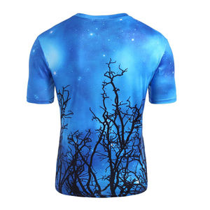 T-shirt sportif imprimé écologique pour homme, coupe classique, polyester/coton, tendance été - Product Image 3