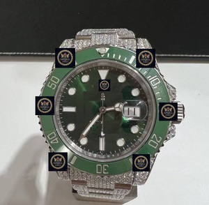 Reloj Mecánico Automático de Acero Inoxidable con Esfera Verde y Moissanita, 42 mm, Unisex, de Lujo, Resistente al Agua 10 Bar - Product Image 1