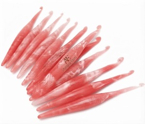 Factory Direct Supply Handmade Pink Resin <b>Crochet</b> <b>Hooks</b> Bulk Set for Craft Knitting - Product Image 1