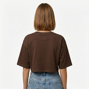 Custom Printed Oversized Drop Shoulder T-<b>Shirt</b> Crop Top Fashion 2027 Women's Short Sleeve for <b>Y2K</b> Streetwear women's <b>shirt</b> OEM - Product Image 2