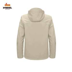 Men's Autumn Casual Softshell Jacket Outdoor Fleece-Lined Windproof Water-Repellent Hooded <b>Coat</b> With Zipper Closure for Hiking - Product Image 2