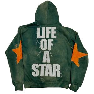 Sudadera con capucha de invierno para hombre, de corte regular, de tejido grueso, con lavado ácido personalizado, logotipo bordado, estilo vintage desgastado, con cremallera, marca privada - Product Image 2