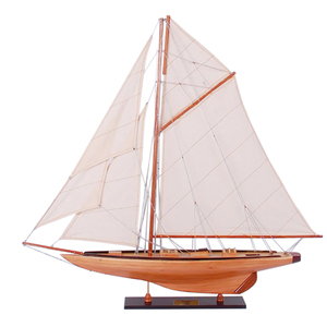 Y049 - Modèle de voilier à mât central Tuiga, bateau à voile artisanal en bois, décoration nautique, cadeau pour collectionneur maritime, 60Lx12Wx75H cm - Product Image 1