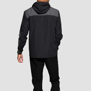 Blouson Bomber Homme Noir et Gris à Panneaux, à Capuche, Manches Longues, Motif Color Block, Vêtement d'extérieur Décontracté d'Hiver, LOGO Personnalisé - Product Image 5