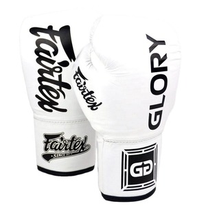 ถุงมือชกมวย MMA ซานด้า หนังแท้ Fairtex สีขาวแบบกำหนดเอง  พร้อมที่จับกันลื่น  แบบผูกเชือก  โลโก้ OEM สำหรับการแข่งขัน  สำหรับทุกเพศ - Product Image 1