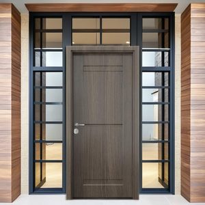 Puerta exterior de madera MDF de PVC de alta calidad con diseño moderno ODM Puerta de apartamento de dormitorio más nueva directa de la fábrica de Vietnam - Product Image 6