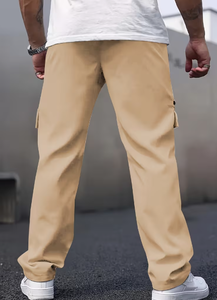 กางเกงคาร์โก้สีกากีสำหรับผู้ชาย Hardihood International เอวยางยืด ปิดด้วยเชือกผูก มีกระเป๋าหลายช่อง สวมใส่สบาย ระบายอากาศได้ดี - Product Image 4