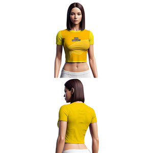 Women <b>Crop</b> <b>Top</b> T-Shirts Soft Stretch Fabric With Easy Motion <b>Support</b> Casual Trend Women <b>Crop</b> <b>Top</b> T-Shirts - Product Image 5