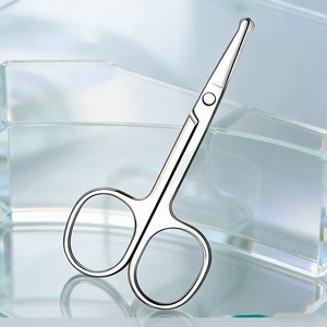 Professional Nose Hair <b>Scissors</b> German Stainless Steel Safety Tip Facial Hair Eyebrow <b>Mustache</b> Trimming Grooming Beauty Tool - Product Image 2