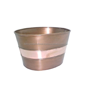 Jardinières de concepteur en métal pur de Brown Antique 99.9% pour des accessoires de Pot floral décoratifs de jardin de restaurant - Product Image 1