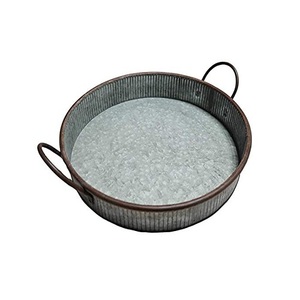 <b>Round</b> Shape Galvanized Chocolates <b>Serving</b> <b>Tray</b> With Superior Quality Tableware Dessert Chocolates <b>Tray</b> In Bulk - Product Image 1