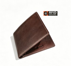 [En stock][Prix de détail] Portefeuille homme bi-fold court noir en cuir de vachette véritable Castello, fait main, tanné végétal, haute qualité - Product Image 1